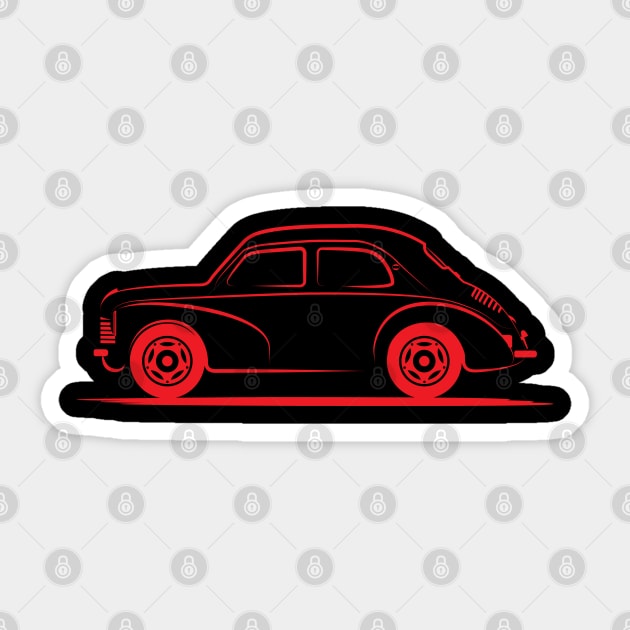 Renault 4 CV Hino 4CV Quintette Red Sticker by PauHanaDesign